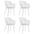 Set of 4 Modern Plastic Shell Dining Chairs with Metal Legs by Costway