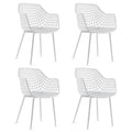 Set of 4 Modern Plastic Shell Dining Chairs with Metal Legs by Costway