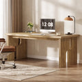 63-Inch Farmhouse Executive Desk with Unique Legs - Industrial Style Office Furniture for Home