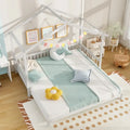 Gymax Twin to King Wooden House Bed Daybed with Safety Rails & Customizable Design