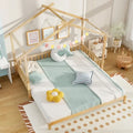 Gymax Twin to King Wooden House Bed Daybed with Safety Rails & Customizable Design