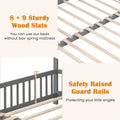 Gymax Twin to King Wooden House Bed Daybed with Safety Rails & Customizable Design
