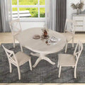 5-Piece Modern Dining Set for 4: Round Table with 4 Kitchen Chairs