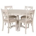 5-Piece Modern Dining Set for 4: Round Table with 4 Kitchen Chairs