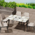 Contemporary Kitchen Table with Metal Frame and Sintered Stone Top