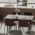 Contemporary Kitchen Table with Metal Frame and Sintered Stone Top