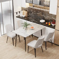 Contemporary Kitchen Table with Metal Frame and Sintered Stone Top