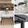 Contemporary Kitchen Table with Metal Frame and Sintered Stone Top