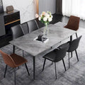 Contemporary Kitchen Table with Metal Frame and Sintered Stone Top