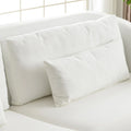KINWELL 90W Linen Slipcovered 3-Seater Sofa with Skirt and 4 Pillows