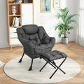 Gymax Folding Footrest Lazy Sofa Chair - Accent Leisure Armchair