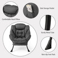 Gymax Folding Footrest Lazy Sofa Chair - Accent Leisure Armchair