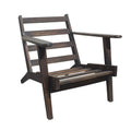 Handcrafted Amber Accent Chair with Slatted Mango Wood, Buffalo Leather Cushions, and Angled Legs