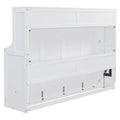 Queen/Full Size Murphy Bed with Hydraulic Lift and Integrated Desk Design