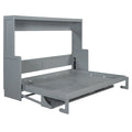 Queen/Full Size Murphy Bed with Hydraulic Lift and Integrated Desk Design