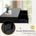 EROMMY Mid-Century Modern 6-Drawer Fluted Dresser - Wide Chest with Metal Handles for Bedroom and Living Room