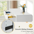 EROMMY Mid-Century Modern 6-Drawer Fluted Dresser - Wide Chest with Metal Handles for Bedroom and Living Room