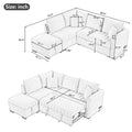 Roomfitters L-Shaped Sleeper Sofa with USB Ports, Power Outlets, and Versatile Storage Ottoman