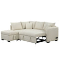Roomfitters L-Shaped Sleeper Sofa with USB Ports, Power Outlets, and Versatile Storage Ottoman
