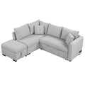 Roomfitters L-Shaped Sleeper Sofa with USB Ports, Power Outlets, and Versatile Storage Ottoman