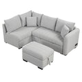 Roomfitters L-Shaped Sleeper Sofa with USB Ports, Power Outlets, and Versatile Storage Ottoman