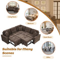 Roomfitters L-Shaped Pull-Out Sofa Bed with Wheels, USB Ports, and Power Outlets – Versatile Sleeper Sofa for Ultimate Living Room Comfort