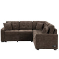 Roomfitters L-Shaped Pull-Out Sofa Bed with Wheels, USB Ports, and Power Outlets – Versatile Sleeper Sofa for Ultimate Living Room Comfort