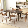 Pair of Light Beige Wooden Dining Chairs - Versatile Side Chairs for Office or Home