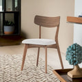 Pair of Light Beige Wooden Dining Chairs - Versatile Side Chairs for Office or Home