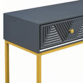 Contemporary Grey Console Table with Storage Solutions