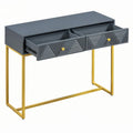 Contemporary Grey Console Table with Storage Solutions