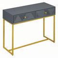 Contemporary Grey Console Table with Storage Solutions