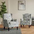 Pair of Stylish Upholstered Accent Chairs with Patterns for Living Room