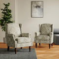 Pair of Stylish Upholstered Accent Chairs with Patterns for Living Room