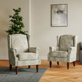 Pair of Stylish Upholstered Accent Chairs with Patterns for Living Room