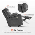 MCombo Compact Dual Motor Power Lift Recliner Chair with Massage, Dual Heating, and Adjustable Headrest - Model 7222