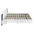 Modern King Size Wooden Floating Bed Frame with Nightstand and LED - Slatted Support Design