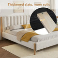 Elegant Upholstered Bed Frame with Durable Wooden Legs