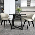 Gymax 36-Inch Round Solid Wood Dining Table for 4 with Pedestal Base