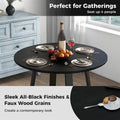 Gymax 36-Inch Round Solid Wood Dining Table for 4 with Pedestal Base