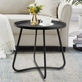 Round Metal Side Table - Waterproof for Indoor and Outdoor Use