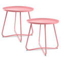 Round Metal Side Table - Waterproof for Indoor and Outdoor Use