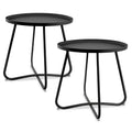Round Metal Side Table - Waterproof for Indoor and Outdoor Use