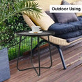 Round Metal Side Table - Waterproof for Indoor and Outdoor Use