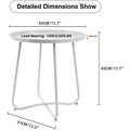 Round Metal Side Table - Waterproof for Indoor and Outdoor Use