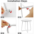 Round Metal Side Table - Waterproof for Indoor and Outdoor Use