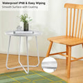 Round Metal Side Table - Waterproof for Indoor and Outdoor Use