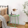 Round Metal Side Table - Waterproof for Indoor and Outdoor Use