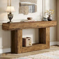 Rustic 2-Tier Entryway Table for Living Room, Hallway, and Foyer