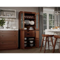 Palace Imports Solid Wood Pantry Cabinet with Frosted Glass and Solid Doors, Featuring 2 Drawers and Adjustable Shelves